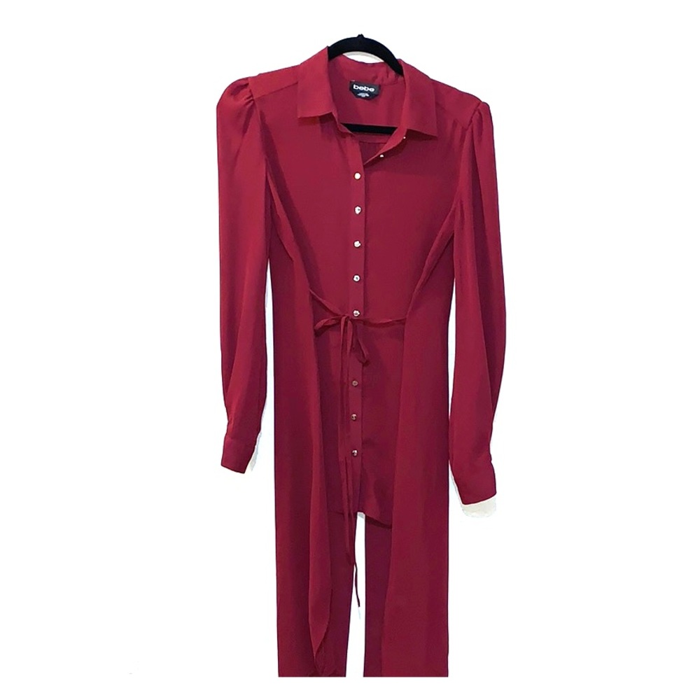 Bebe burgundy tunic top